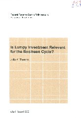 Imagen de la cubierta de Is lumpy investment relevant for the business cycle?