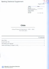 Imagen de la cubierta de Chile: Annual financial statements: 1999-2002; first half 2003. Balance sheet management and productivity gains support earnings and stable outlook