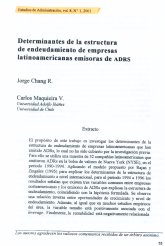 Imagen de la cubierta de Determinantes de la estructura de endeudamiento de empresas latinoamericanas emisoras de ADRS.