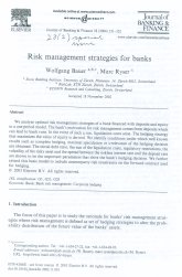 Imagen de la cubierta de Risk management strategies for banks