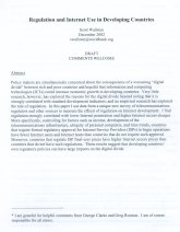 Imagen de la cubierta de Regulation and internet use in developing countries