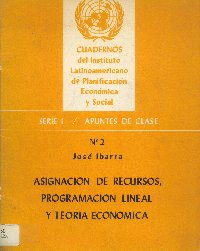 Imagen de la cubierta de Asignacion de recursos, programación lineal y teoría económica