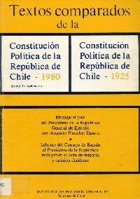 Imagen de la cubierta de Texto comparados de la constitución política de la República de Chile.