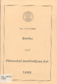 Imagen de la cubierta de Banks and financial institutions act, 1995