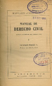 Imagen de la cubierta de Manual de derecho civil