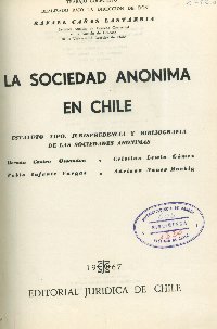 Imagen de la cubierta de La sociedad anónima en Chile.