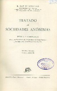 Imagen de la cubierta de Tratado de sociedades anónimas.