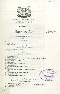 Imagen de la cubierta de Singapore banking act