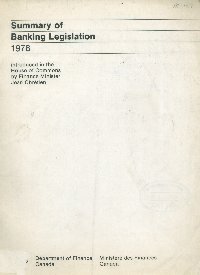 Imagen de la cubierta de Summary of banking legislation. 1978