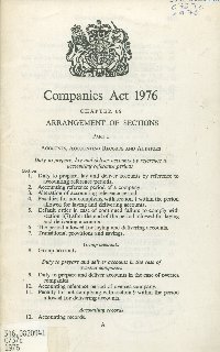 Imagen de la cubierta de Companies act 1976.