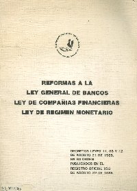 Imagen de la cubierta de Reformas a la ley general de bancos, ley de companias financieras, ley de regimen monetario