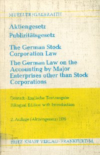 Imagen de la cubierta de The german stock corporation law.