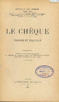 Imagen de la cubierta de Le cheque.