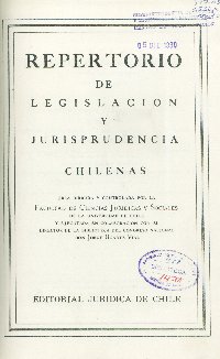 Imagen de la cubierta de Repertorio de legislación y jurisprudencias chilenas.