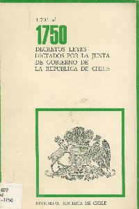 Imagen de la cubierta de 1.701 al 1.750. Decretos leyes dictados por la Junta de Gobierno de la República de Chile
