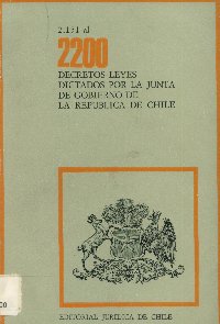 Imagen de la cubierta de 2.151 al 2.200. Decretos leyes dictados por la Junta de Gobierno de la República de Chile