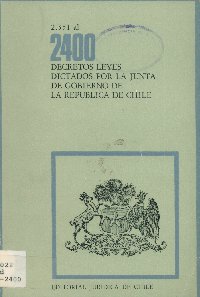 Imagen de la cubierta de 2.351 al 2.400. Decretos leyes dictados por la Junta de Gobierno de la República de Chile