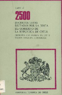 Imagen de la cubierta de 2.451 al 2.500. Decretos leyes dictados por la Junta de Gobierno de la República de Chile