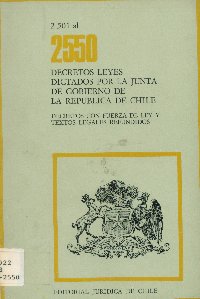 Imagen de la cubierta de 2.501 al 2.550. Decretos leyes dictados por la Junta de Gobierno de la República de Chile