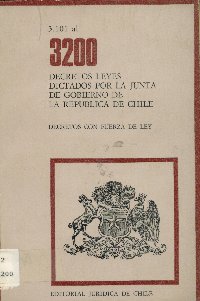 Imagen de la cubierta de 3.101 al 3.200. Decretos leyes dictados por la Junta de Gobierno de la República de Chile