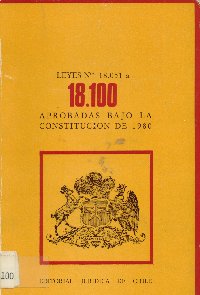 Imagen de la cubierta de Leyes Nº 18.051 a la 18.100. Aprobadas bajo la constitución de 1980