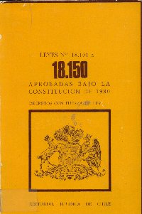 Imagen de la cubierta de Leyes Nº 18.101 a la 18.150. Aprobadas bajo la constitución de 1980