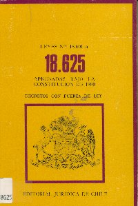 Imagen de la cubierta de Leyes Nº 18.601 a la 18.625. Aprobadas bajo la constitución de 1980