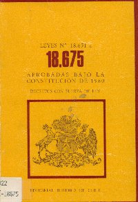 Imagen de la cubierta de Leyes N*18.651 a la 18.675. Aprobadas bajo la constitucion de 1980.