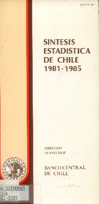 Imagen de la cubierta de Síntesis estadística de Chile 1981-1985
