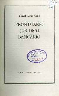 Imagen de la cubierta de Prontuario jurídico bancario