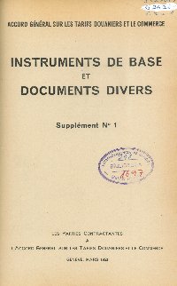 Imagen de la cubierta de Instruments de base et documents divers.
