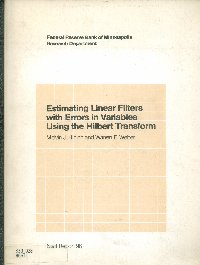 Imagen de la cubierta de Estimating linear filters with errors in variables using the Hilbert transform