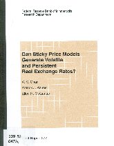 Imagen de la cubierta de Can sticky price models generate volatile and persistent real exchange rates?