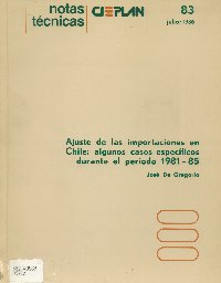 Imagen de la cubierta de Ajuste de las importaciones en Chile: