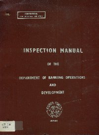 Imagen de la cubierta de Inspection manual of the department of banking operations and development