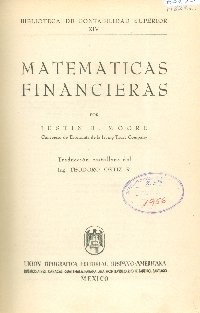 Imagen de la cubierta de Matemáticas financieras