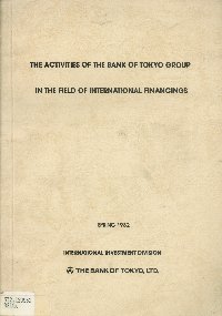 Imagen de la cubierta de The activities of the Bank of Tokyo Group.