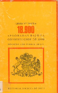 Imagen de la cubierta de Leyes N*18.876 a 18.900. Aprobadas bajo la constitucion de 1980.