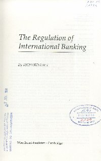 Imagen de la cubierta de The regulation of international banking