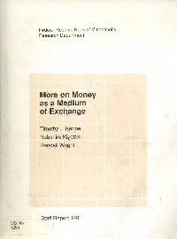 Imagen de la cubierta de More on money as a medium of exchange