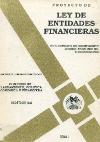 Imagen de la cubierta de Proyecto de ley entidades financieras.