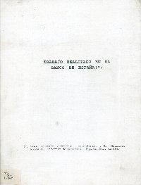Imagen de la cubierta de Trabajo realizado en el Banco de España