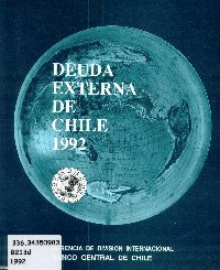 Imagen de la cubierta de Deuda externa de Chile, 1992