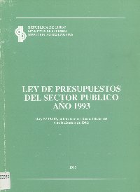 Imagen de la cubierta de Ley de presupuestos del sector público año 1993