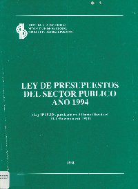 Imagen de la cubierta de Ley de presupuestos del sector público año 1994