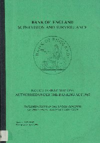 Imagen de la cubierta de Notice to institutions authorised under the banking act 1987