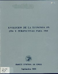Imagen de la cubierta de Evolución de la economía en 1994 y perspectivas para 1995