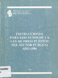 Imagen de la cubierta de Instrucciones para ejecución de la ley de presupuestos del sector público año 1996