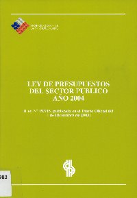 Imagen de la cubierta de Ley de presupuestos del sector público año 2004.