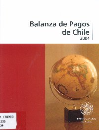 Imagen de la cubierta de Balanza de pagos de Chile. 2004